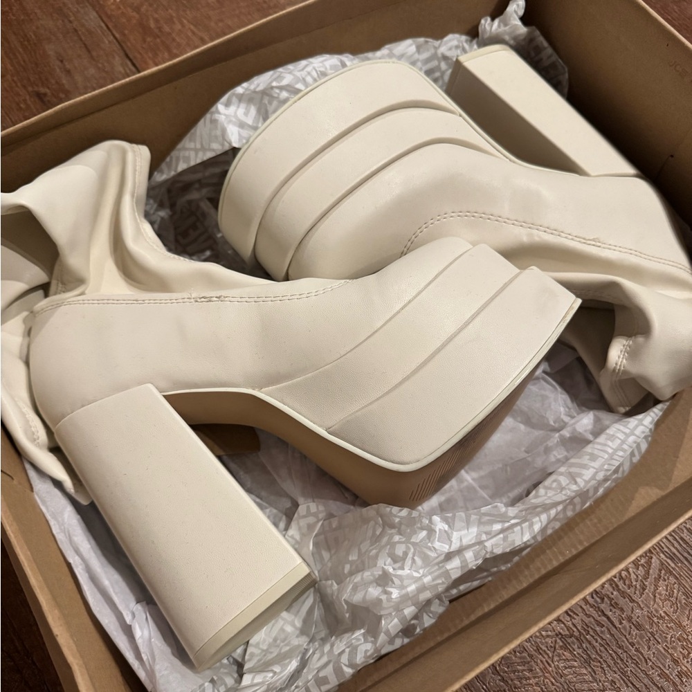 Steve Madden Cream Platform Heels